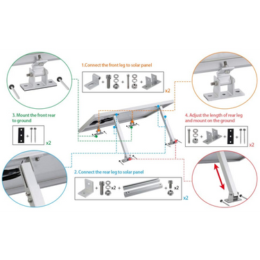 step by step instructions for a solar panel tilt mount kit
